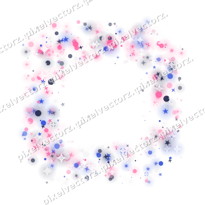 Nahtloser Glitzerrahmen in Rosa und Blau auf transparentem Grund