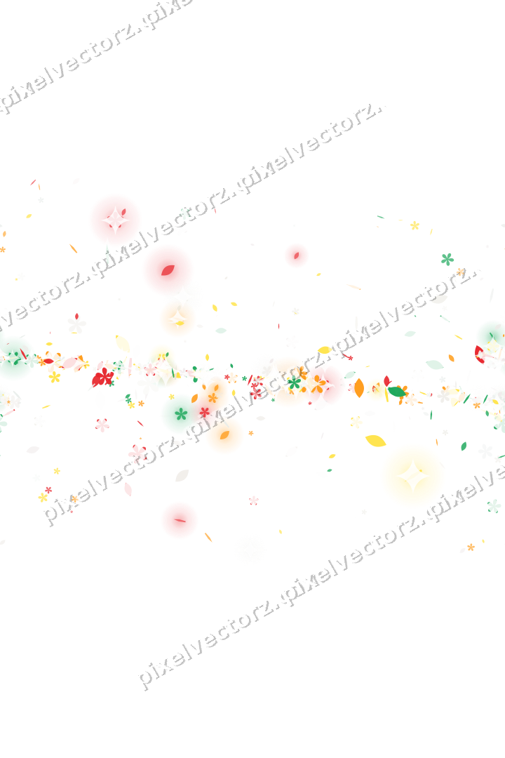 Nahtloses Glitzerband aus Blüten und Tropfen auf transparentem Grund