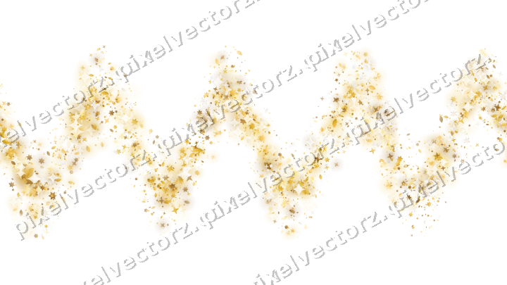 Nahtlose Glitzerwelle aus Sternen und Tropfen auf transparentem Grund