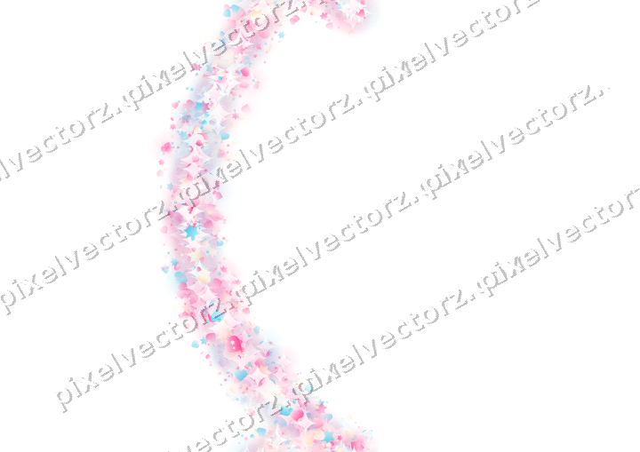 Nahtloser Glitzerbogen aus Sternen und Herzen auf transparentem Grund
