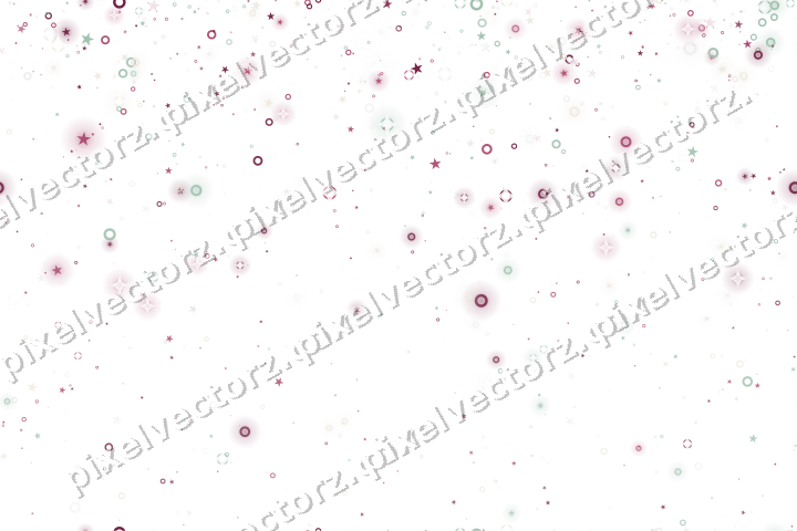 Nahtloser Glitzerregen aus Sternen und Ringen auf transparentem Grund