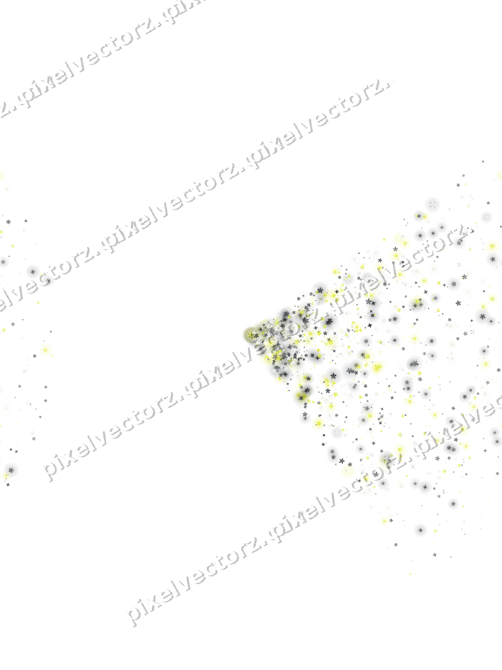 Nahtloser Glitzerfächer aus Funken und Blüten auf transparentem Grund