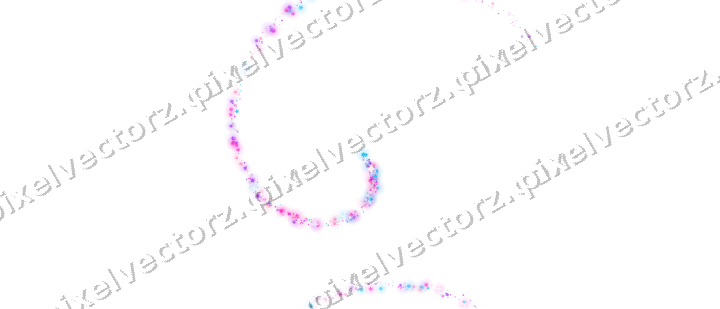 Nahtlose Glitzerspirale aus Sternen in Magenta auf transparentem Grund