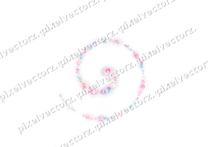 Nahtlose Glitzerspirale in Rosa und Türkis auf transparentem Grund