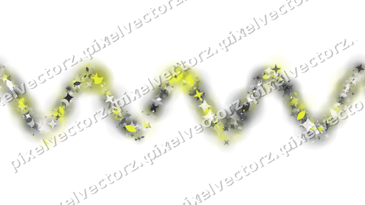 Nahtlose Glitzerwelle aus Sternen und Funken auf transparentem Grund