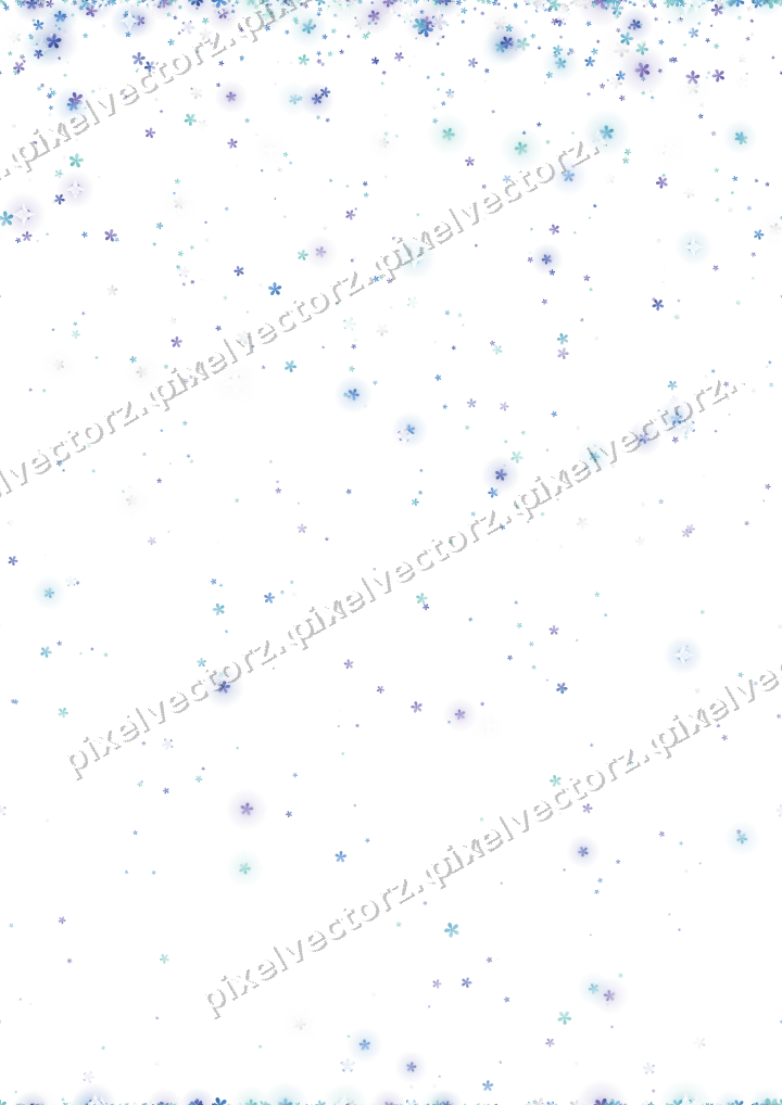 Nahtloser Glitzerregen aus Blüten in Blau auf transparentem Grund