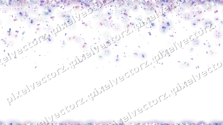 Nahtloser Glitzerregen aus Konfetti in Violett auf transparentem Grund