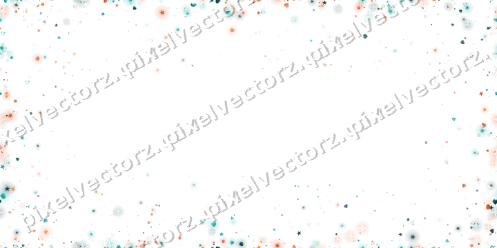 Nahtlose Glitzervignette in Orange und Petrol auf transparentem Grund