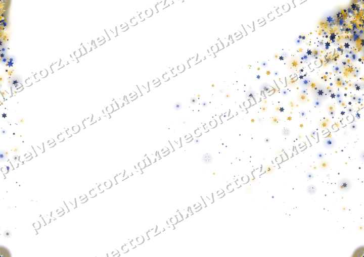 Nahtloser Glitzerfächer aus Sternen auf transparentem Grund