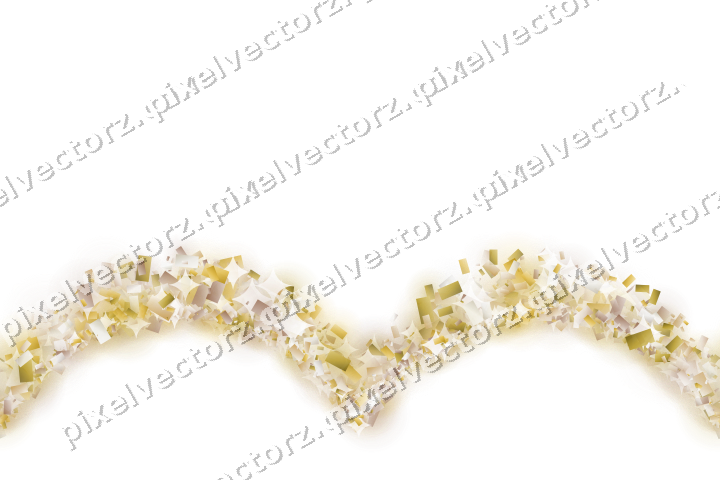 Nahtlose Glitzergirlande aus Konfetti auf transparentem Grund