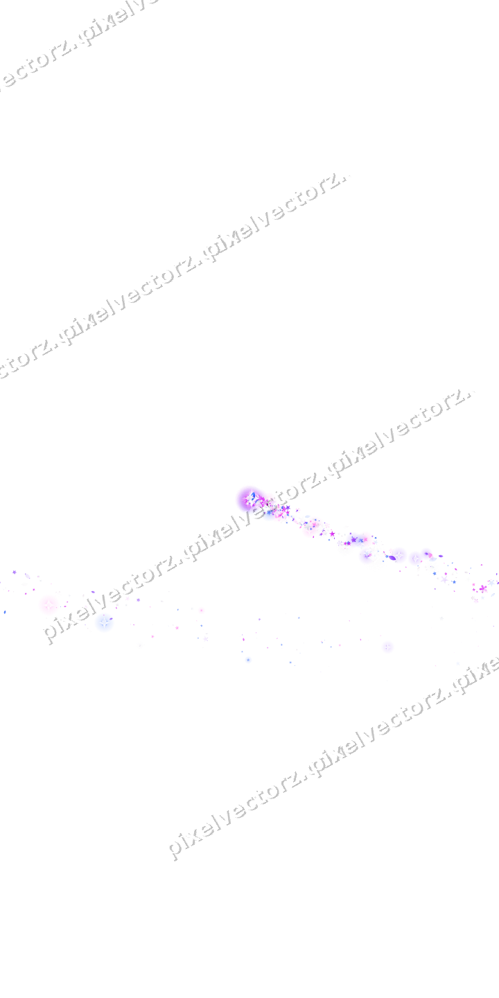 Nahtloser Sternenschweif in Violett und Blau auf transparentem Grund