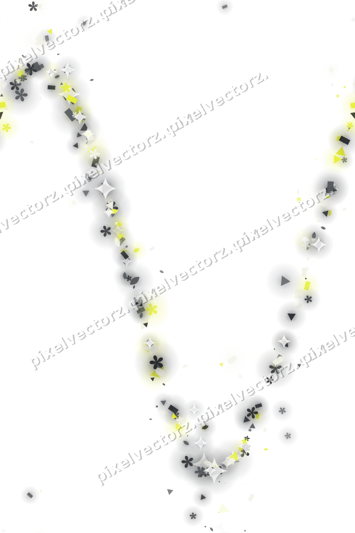 Nahtlose Glitzerwelle aus Blüten und Tropfen auf transparentem Grund