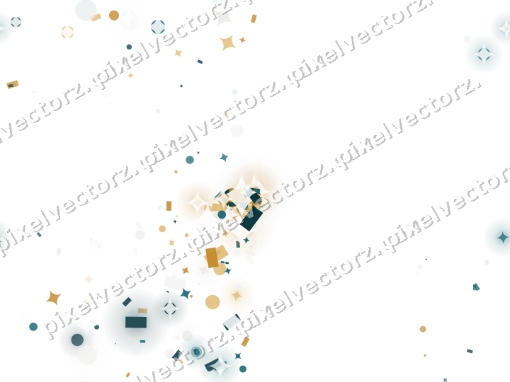Nahtloser Glitzerfächer aus Funken und Punkten auf transparentem Grund
