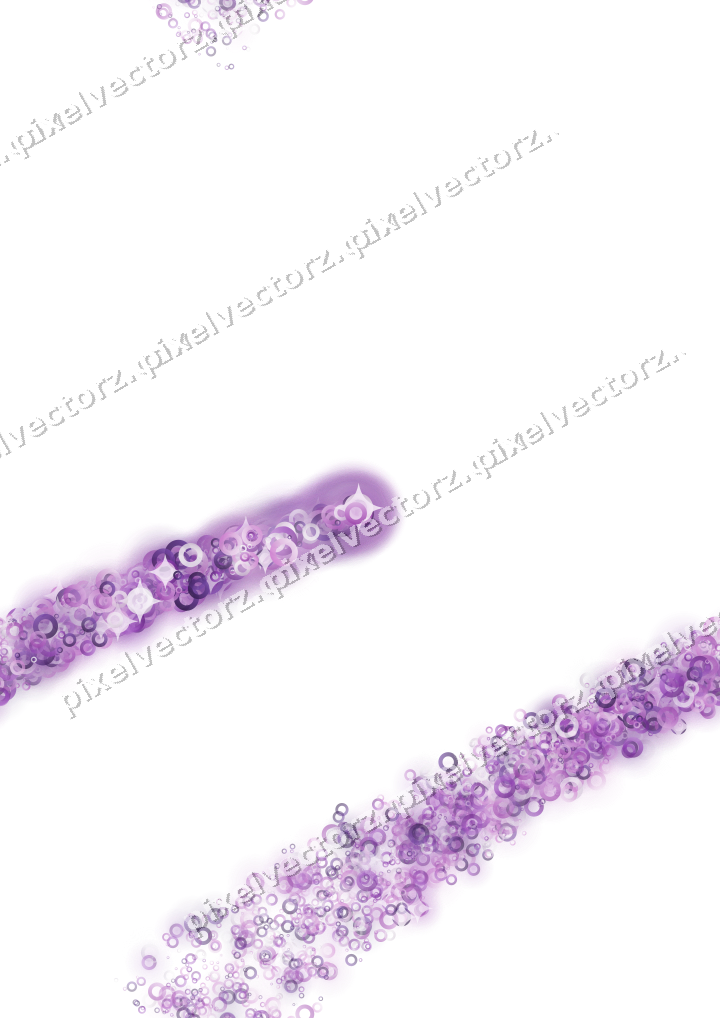 Nahtloser Sternenschweif aus Ringen in Violett auf transparentem Grund