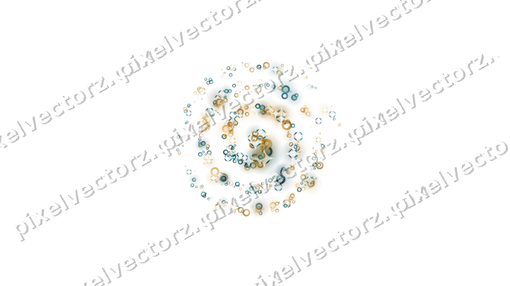 Nahtlose Glitzerspirale aus Ringen auf transparentem Grund
