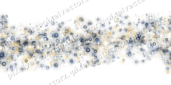 Nahtloses Glitzerband aus Ringen in Dunkelblau auf transparentem Grund