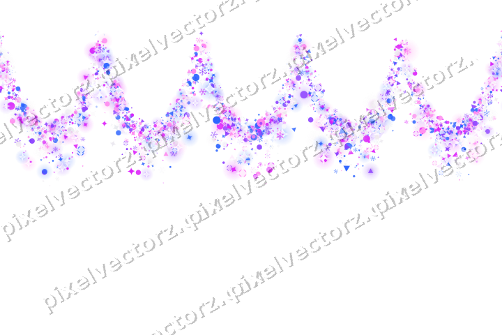 Nahtlose Glitzergirlande in Violett und Blau auf transparentem Grund