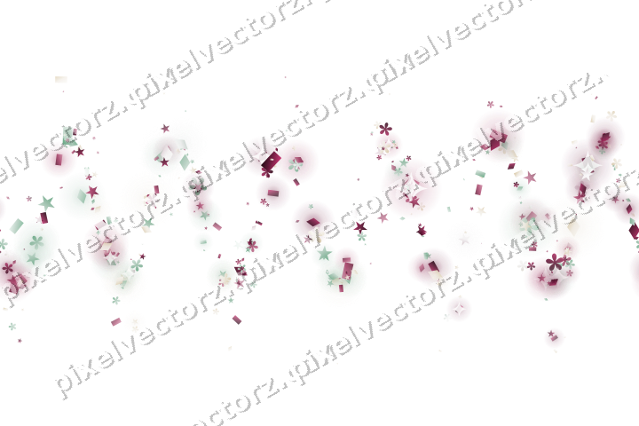 Nahtlose Glitzerwelle aus Sternen und Blüten auf transparentem Grund