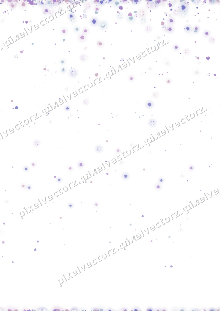 Nahtloser Glitzerregen aus Herzen in Violett auf transparentem Grund