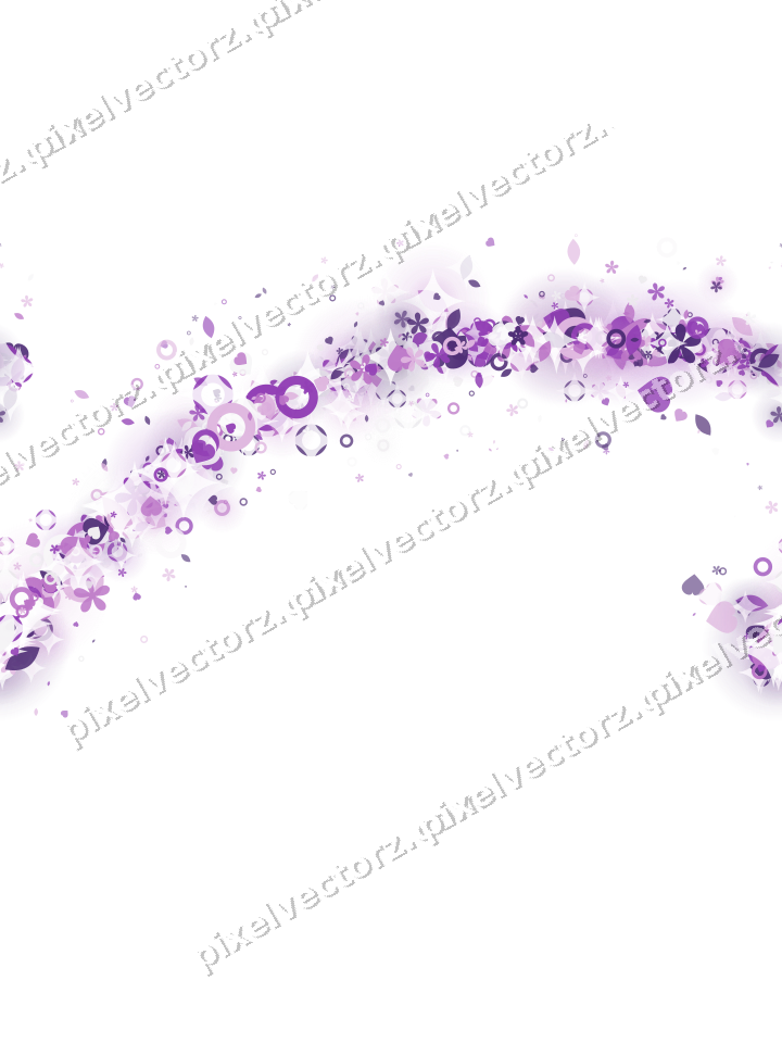 Nahtloser Glitzerbogen aus Herzen und Blüten auf transparentem Grund