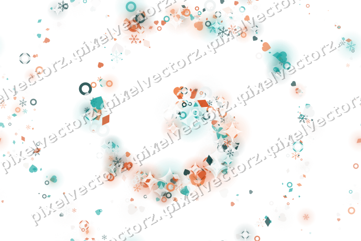 Nahtlose Glitzerspirale in Orange und Petrol auf transparentem Grund