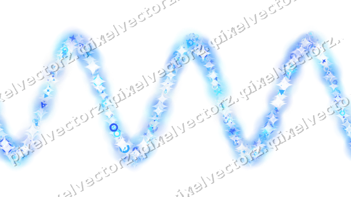 Nahtlose Glitzerwelle aus Sternen und Funken auf transparentem Grund