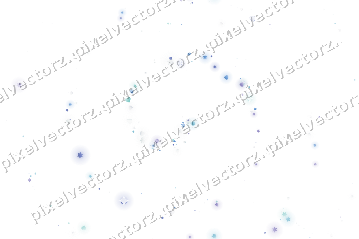 Nahtlose Glitzerspirale aus Sternen und Herzen auf transparentem Grund