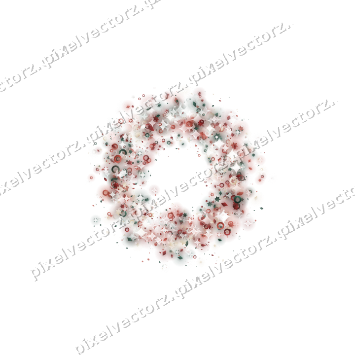 Nahtloser Glitzerkranz aus Sternen und Tropfen auf transparentem Grund