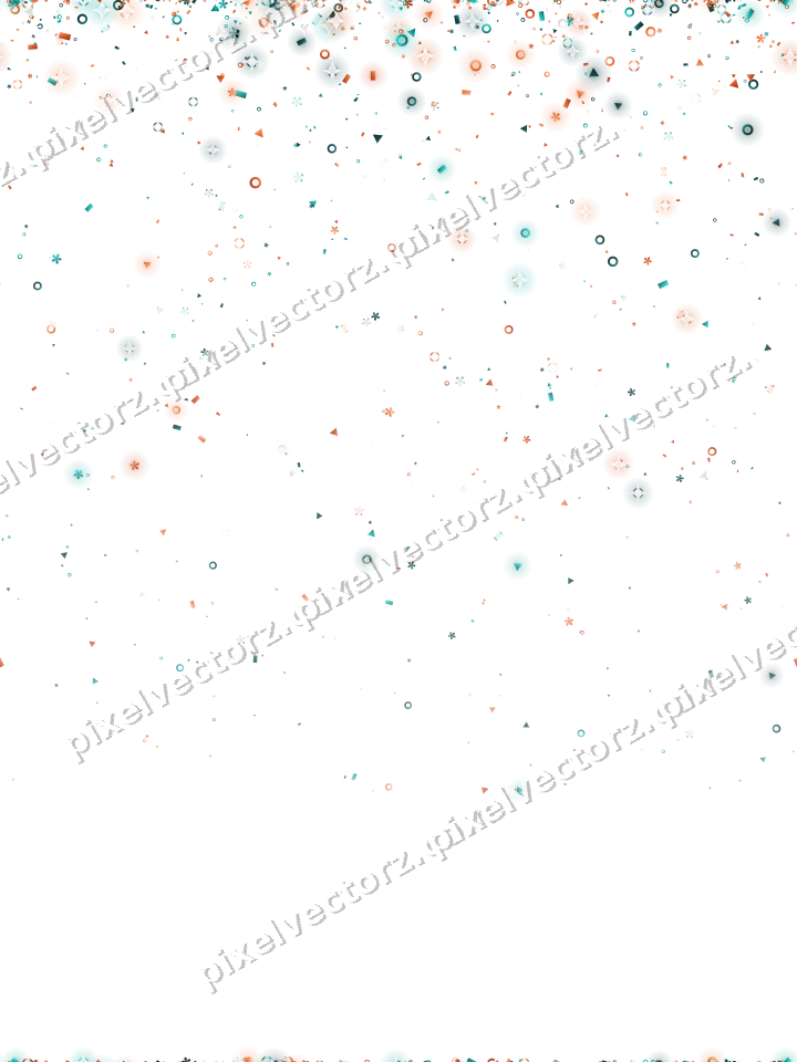 Nahtloser Glitzerregen aus Blüten und Ringen auf transparentem Grund