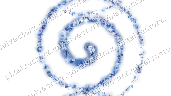 Nahtlose Glitzerspirale in Blau und Türkis auf transparentem Grund