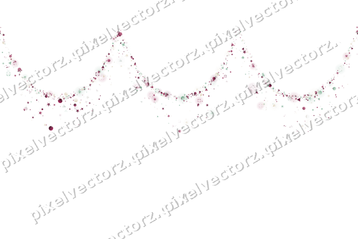 Nahtlose Glitzergirlande in Dunkelrosa auf transparentem Grund
