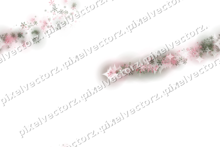 Nahtloser Sternenschweif aus Schneeflocken auf transparentem Grund