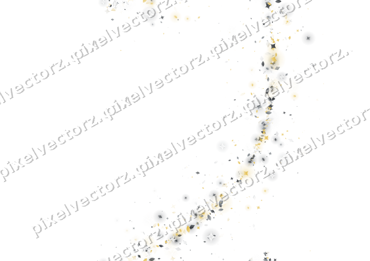 Nahtloser Glitzerbogen aus Funken und Tropfen auf transparentem Grund