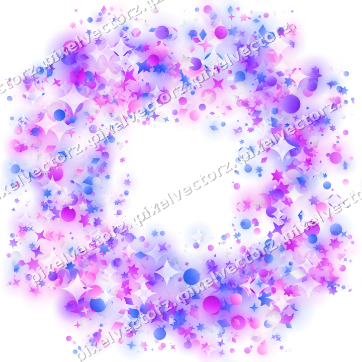 Nahtloser Glitzerrahmen in Violett und Blau auf transparentem Grund
