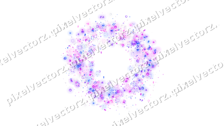 Nahtloser Glitzerkranz in Violett und Blau auf transparentem Grund