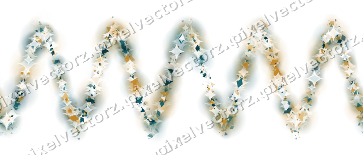 Nahtlose Glitzerwelle aus Rauten und Dreiecken auf transparentem Grund