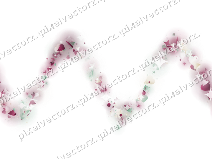 Nahtlose Glitzerwelle aus Sternen und Herzen auf transparentem Grund