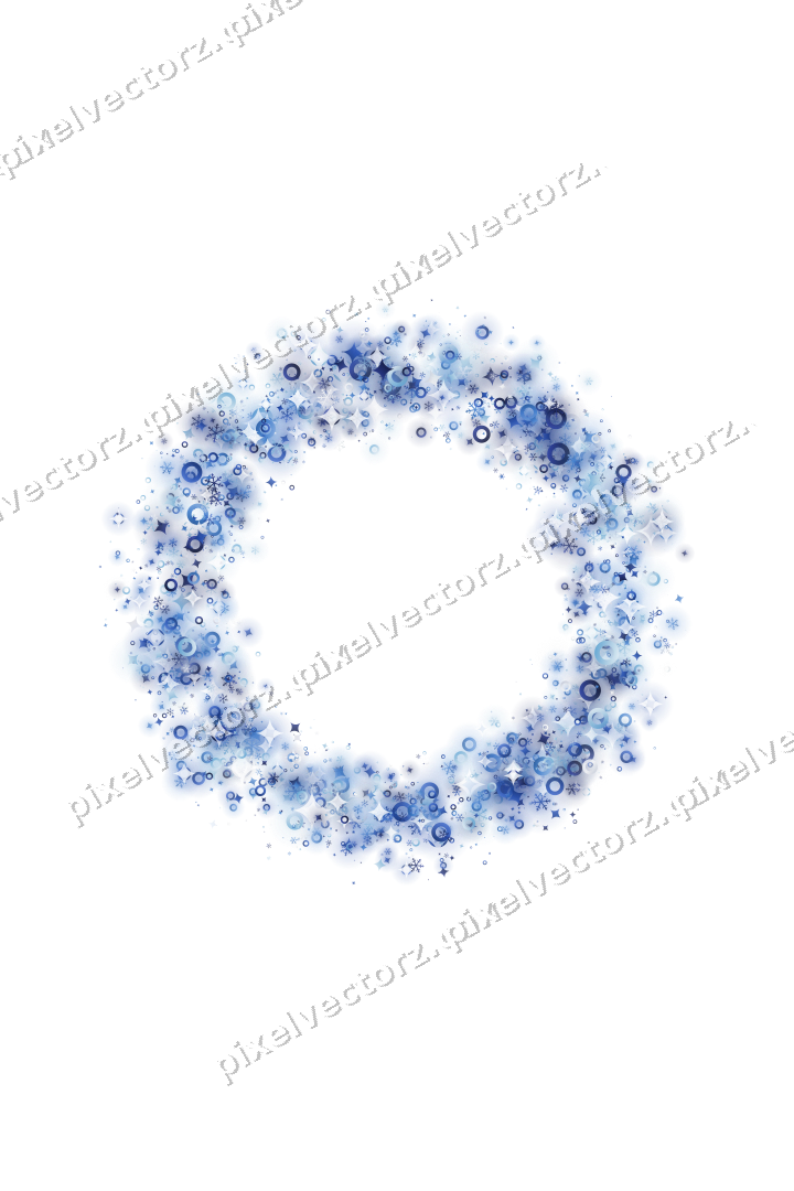 Nahtloser Glitzerkranz in Blau und Türkis auf transparentem Grund