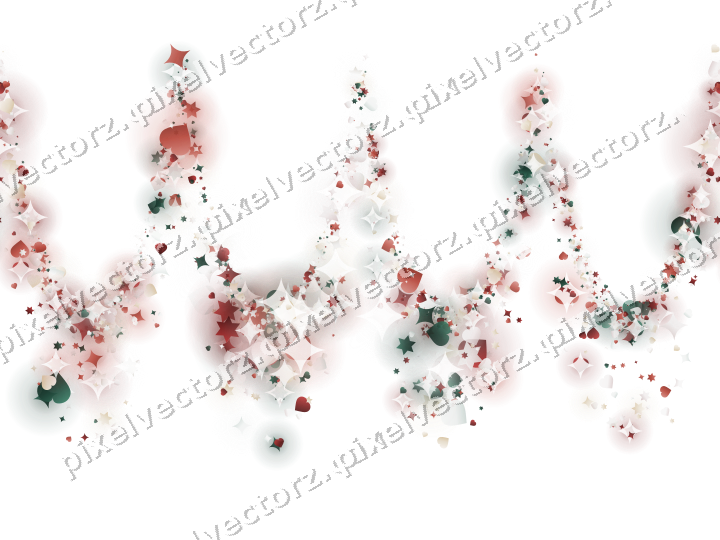 Nahtlose Glitzergirlande in Dunkelrot auf transparentem Grund