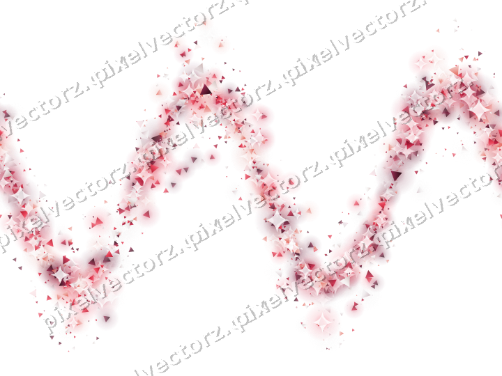 Nahtlose Glitzerwelle aus Dreiecken in Rosa auf transparentem Grund