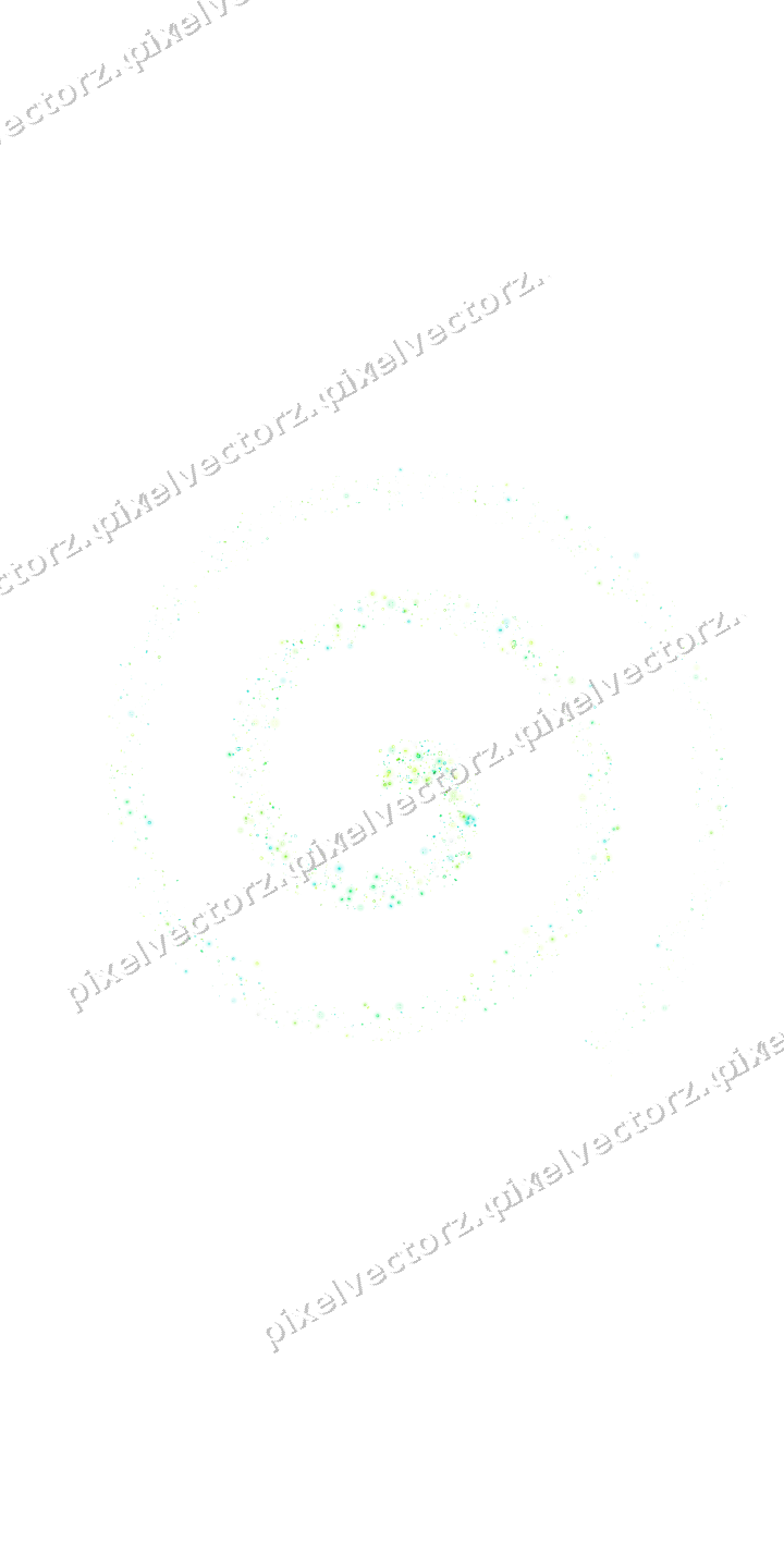 Nahtlose Glitzerspirale aus Sternen und Ringen auf transparentem Grund
