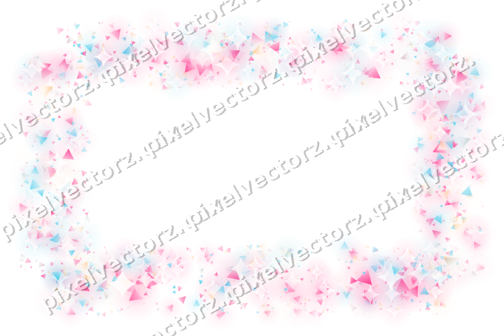Nahtloser Glitzerrahmen aus Dreiecken in Rosa auf transparentem Grund