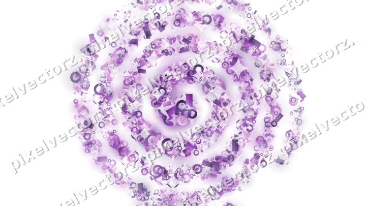 Nahtlose Glitzerspirale in Violett auf transparentem Grund