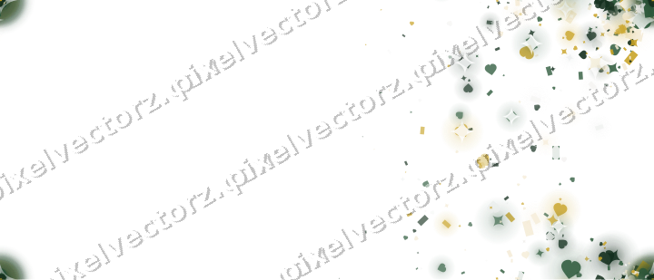Nahtloser Glitzerfächer aus Funken und Herzen auf transparentem Grund