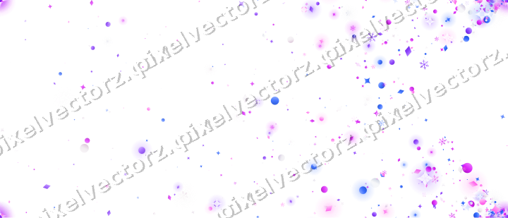 Nahtloser Glitzerfächer in Violett und Blau auf transparentem Grund