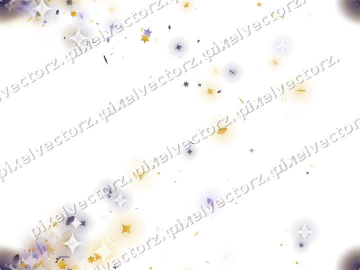 Nahtloser Glitzerfächer aus Sternen und Funken auf transparentem Grund