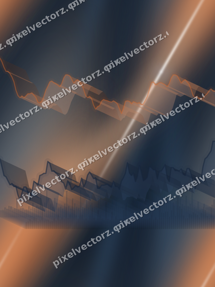 Nahtloser Neon Diagramm Hintergrund in Dunkelblau und Orange