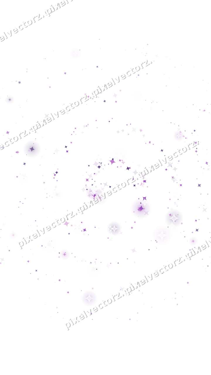 Nahtlose Glitzerspirale aus Funken in Violett auf transparentem Grund