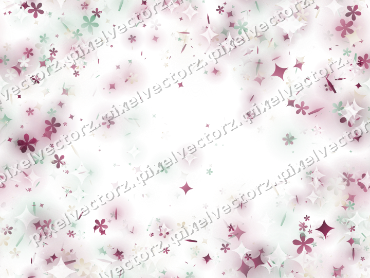 Nahtloser Glitzerkranz aus Funken und Blüten auf transparentem Grund