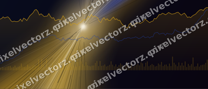 Leuchtender Neon Diagramm Hintergrund in Bernstein und Blau